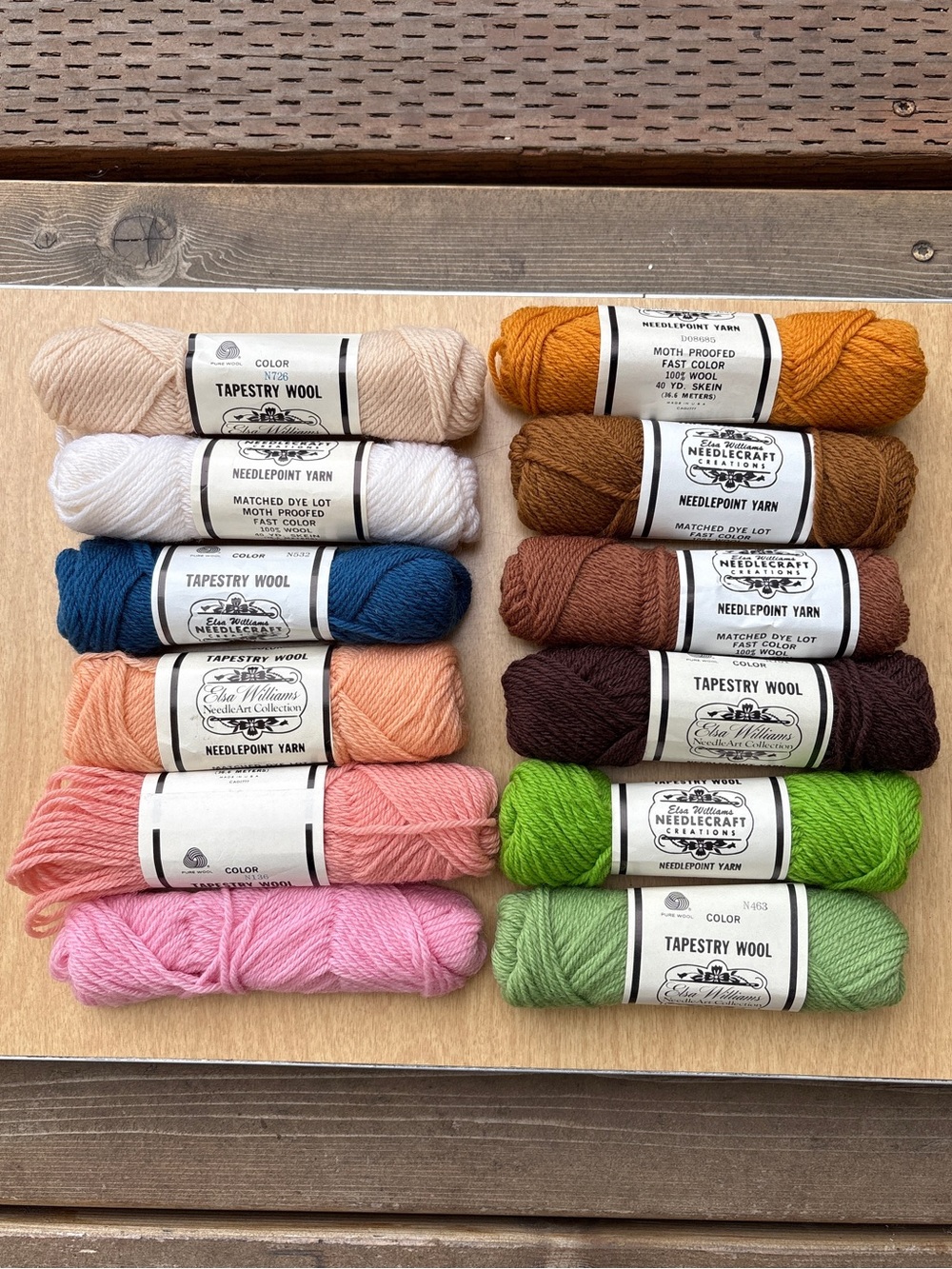 Elsa Williams Vintage Tapestry Wool Needlepoint Yarn Lot Of 12 Skeins